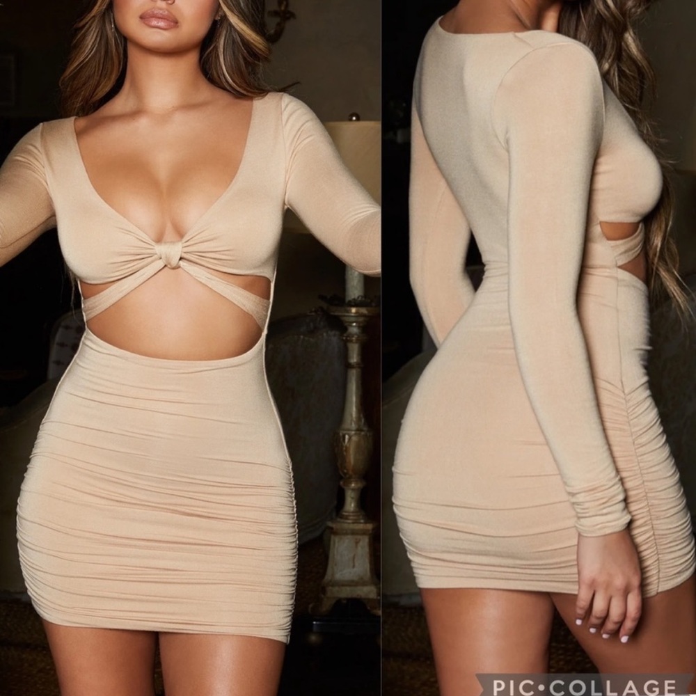 Oh Polly love me knot ruched long sleeve dress - 2